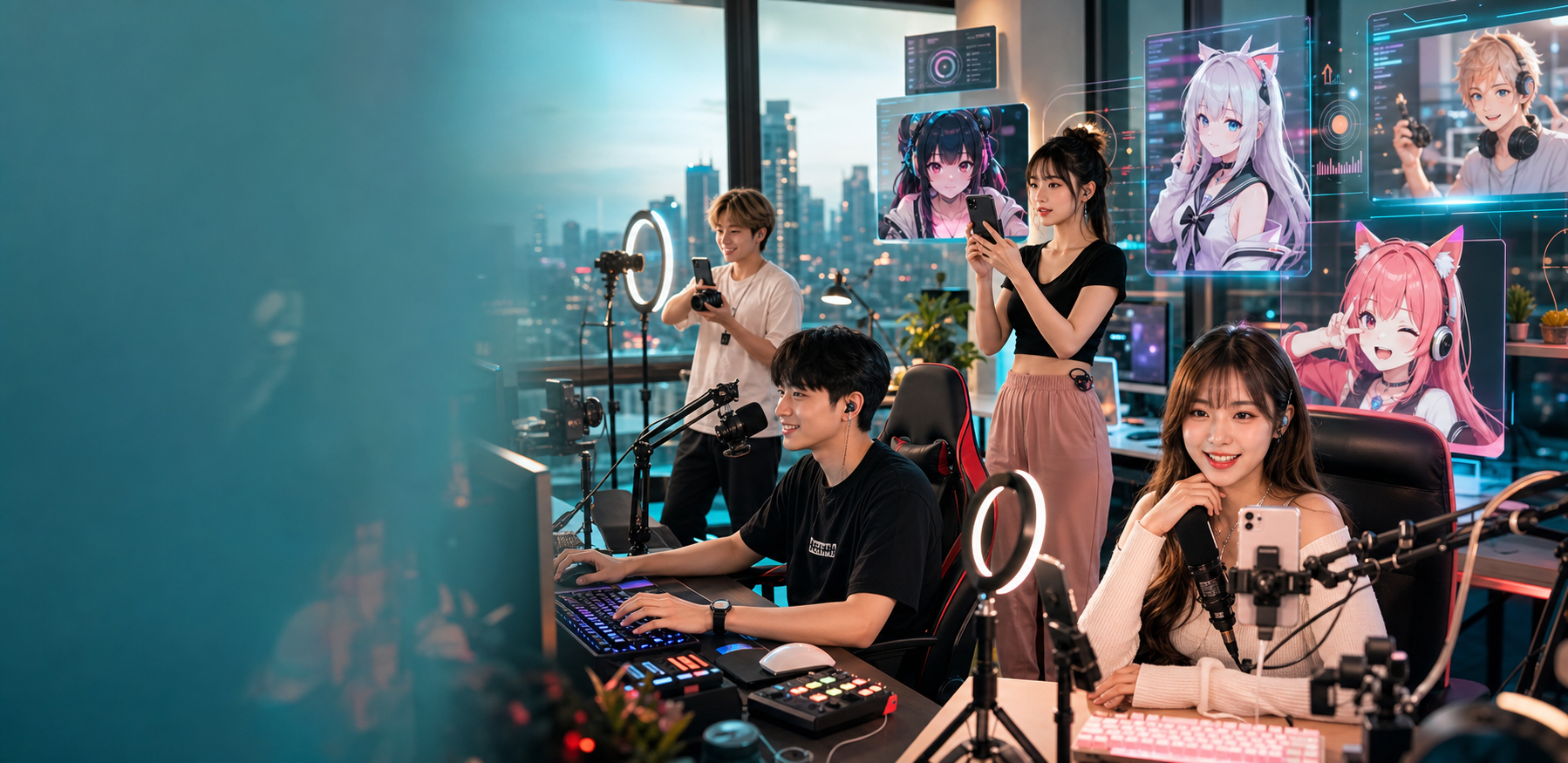 ครีเอเตอร์ไทย สตรีมเมอร์ และ VTuber ในสตูดิโอสมัยใหม่